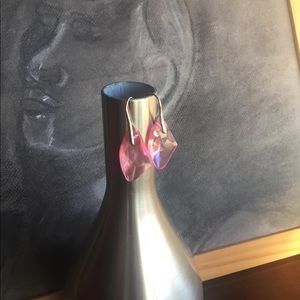 Crystal drop earrings pink crystal dangle earrings